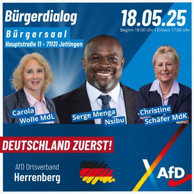 Event-Flyer Bürgerdialog Jettingen, 18.05.25
